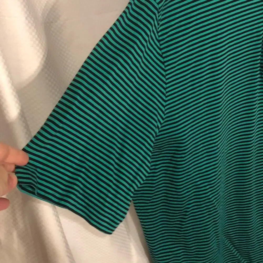 Ralph Lauren xl black teal 💯 cotton golf stripe